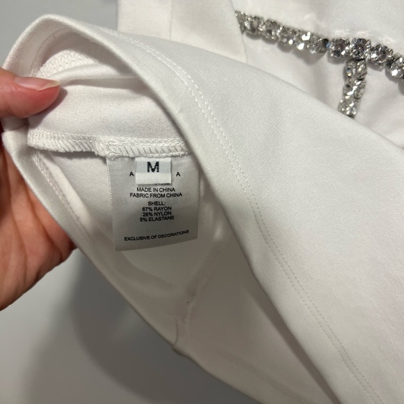 AREA White crystal bustier T shirt - Picture 10 of 11
